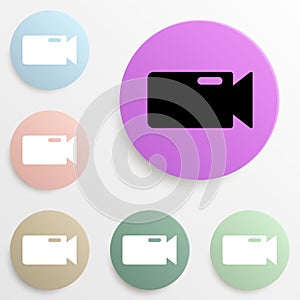 camera badge color set. Simple glyph, flat vector of web icons for ui and ux, website or mobile application
