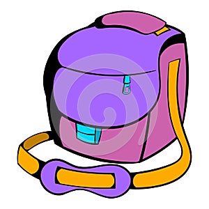 Camera bag icon cartoon