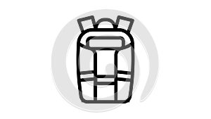 camera bag line icon animation