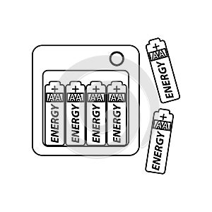 Camera Batteries icon. Element of Equipment photography for mobile concept and web apps icon. Outline, thin line icon for website