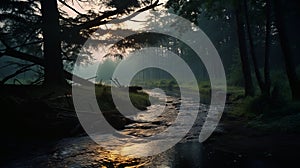 Enchanting Forest Stream: Capturing Nature\'s Beauty With A 35mm Lens photo