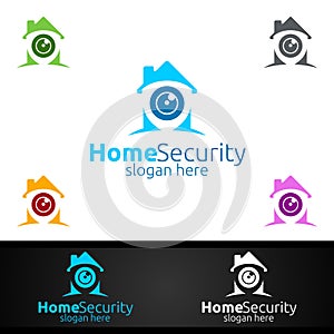 Camera CCTV Home Security Logo for Network, Internet, Monitoring, and Alarm