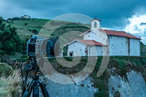 A camera at the Church of San Telmo