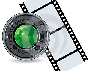 Camera and cinefilm photo