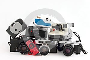 Camera Collection Isolated On White