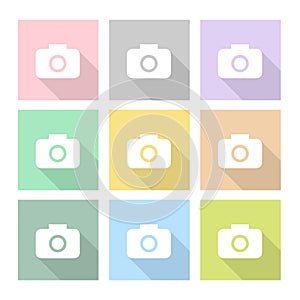 The Camera colorful Icons Set Vector EPS10, Great for any use.