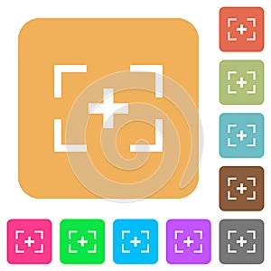 Camera crosshairs rounded square flat icons