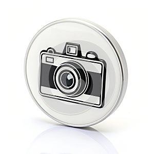 Camera 3D icon isolated on white background