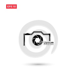 Camera and diafragma logo vector design isolated
