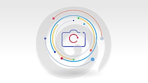 Camera digital tech logo icon button background