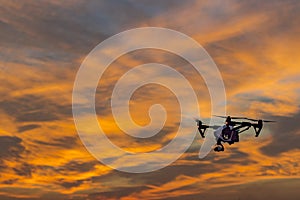 Camera Drone UAV Sunset