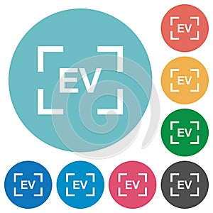 Camera exposure value setting flat round icons
