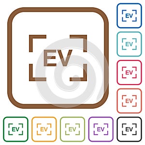 Camera exposure value setting simple icons