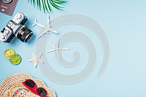 Camera films, airplane, starfish, shells, hat traveler tropical accessories