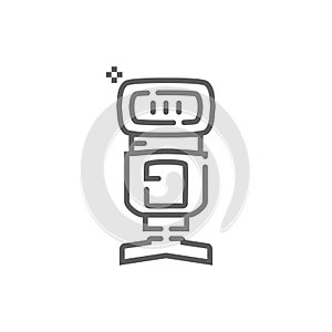 Camera flash icon. Outline illustration of Ñamera flash icon vector, icon for web. Web symbol for websites and mobile app. Trendy