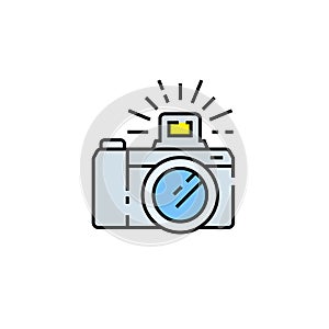 Camera flash line icon