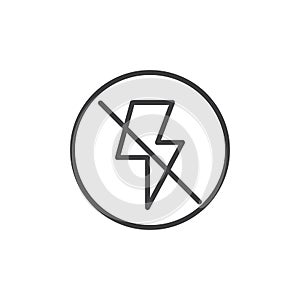 Camera flash off line icon