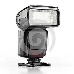 Camera flash with swivel head and diffuser