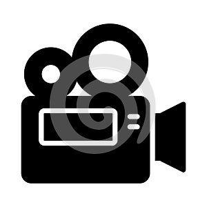 Camera glyph flat vector  icon