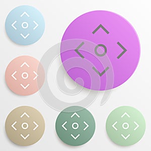 camera focus line badge color set. Simple glyph, flat vector of web icons for ui and ux, website or mobile application