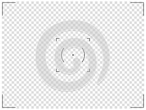 Camera frame viewfinder screen of photo, video recorder digital display with camera frames. Vector round target