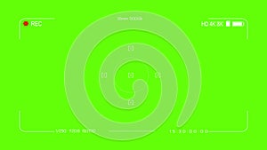 Camera frame viewfinder screen of video recorder digital display interface Animation.