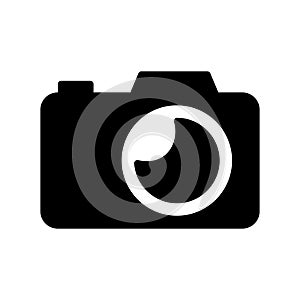 Camera glyph flat vector icon