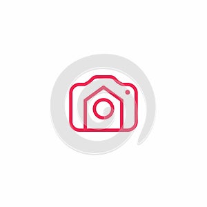 Camera Home Logo Icon Vector Illustration
