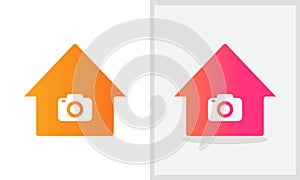 Camera House logo design. Home logo with Camera concept vector. Photography and Home logo design