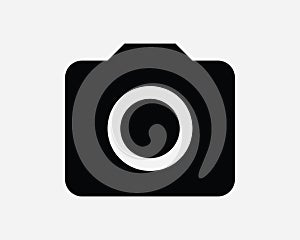 Camera Icon. Digital DSLR Photo Photograph Photography Film Capture Picture Shutter Lens Clipart Artwork Symbol Sign Vector EPS