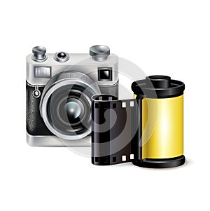 Camera icon and film role isolated