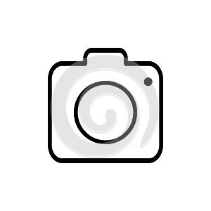Camera icon. Flat design. Vector illustration. Grey on white background