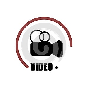 Camera icon,Logo of the videographer. Vector graphics