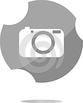 Camera icon on round internet button original illustration