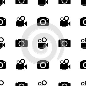 Camera icon seamless pattern