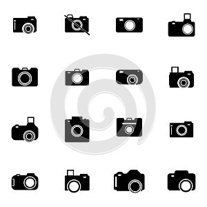 Camera Icon Set. Photography icons set. Security Camera Icon. photo and video icon. multimedia icon set Flat line vector icons