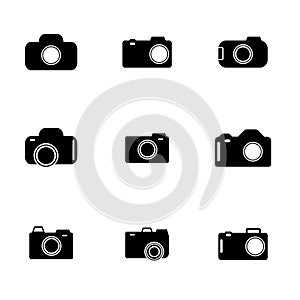 Camera Icon Set. Photography icons set. Security Camera Icon. photo and video icon. multimedia icon set Flat line vector icons