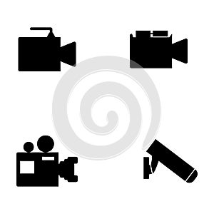 Camera Icon Set. Photography icons set. Security Camera Icon. photo and video icon. multimedia icon set Flat line vector icons