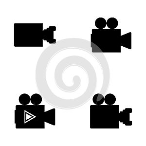 Camera Icon Set. Photography icons set. Security Camera Icon. photo and video icon. multimedia icon set Flat line vector icons