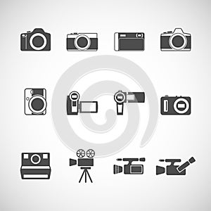 Camera icon set, vector eps10