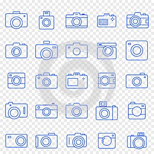 Camera Icon set. 25 Vector Icons Pack