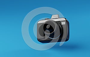 Camera Icon Symbolizing Photography Evolution. 3D render