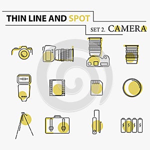 Camera icons and camera accessories icons