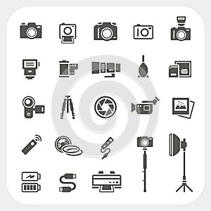 Camera icons and Camera Accessories icons set