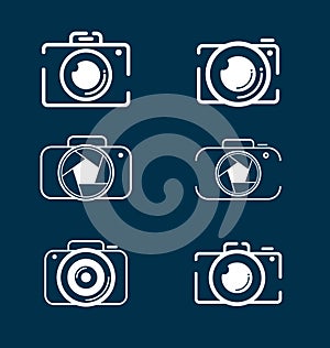 Camera icons set for photographers. Photography camera icon set vector eps