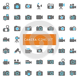 Camera icons set vector