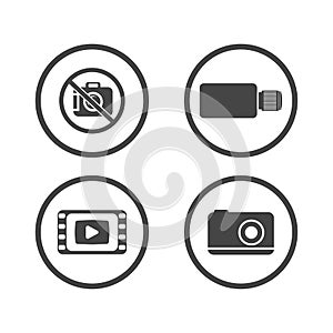 camera icons set. video icon. Vector illustration