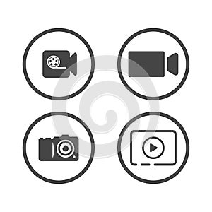 camera icons set. video icon. Vector illustration,