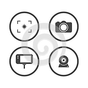 camera icons set. video icon. Vector illustration.