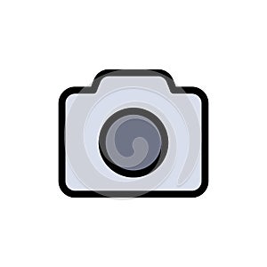 Camera, Image, Basic, Ui  Flat Color Icon. Vector icon banner Template